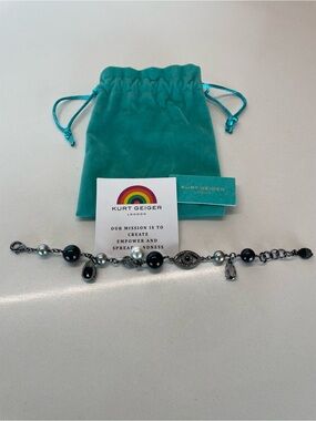 Kurt Geiger Black & Teal Beaded Bracelet